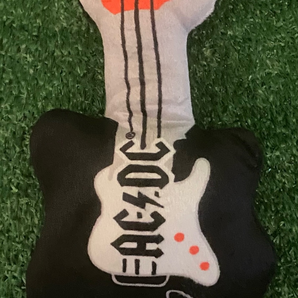 NWT AC/DC rock&roll band plush guitar dog toy with squeaky, rope and plush